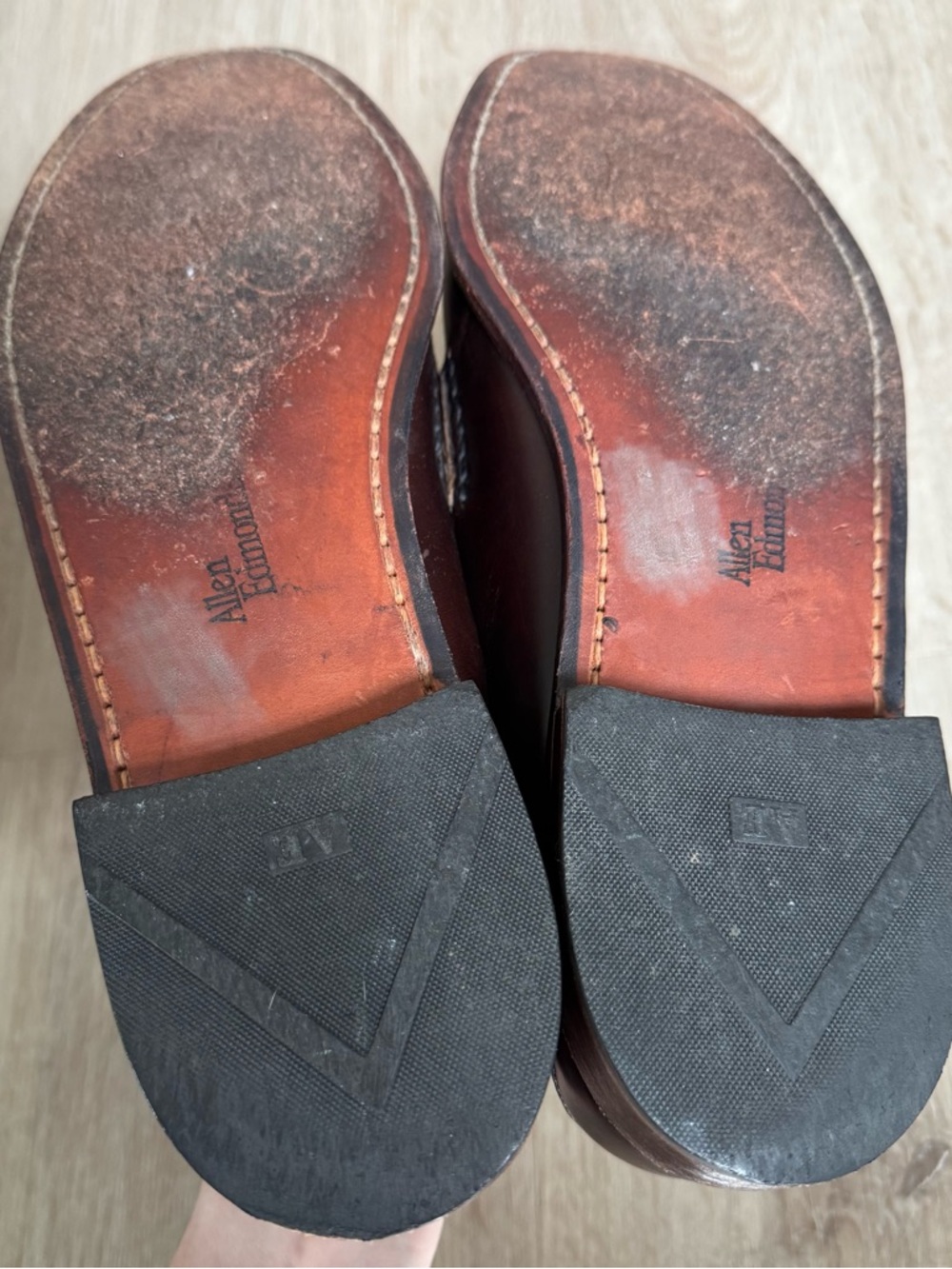 Allen Edmonds Montecito Shoes Men's 11 3E Brown Leather Dress Penny Loafers - Picture 6 of 7